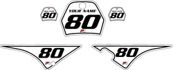 1996-2013 Yamaha PW80 White Pre-Printed Background - Black Pinstripe by Factory Ride 1996-2013 Yamaha PW80 White Pre-Printed Background - Black Pinstripe by Factory Ride