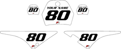 1996-2013 Yamaha PW80 White Pre-Printed Background - Black Numbers by Factory Ride 1996-2013 Yamaha PW80 White Pre-Printed Background - Black Numbers by Factory Ride