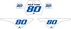 1996-2013 Yamaha PW80 Pre-Printed Backgrounds White - Blue Numbers by FactoryRide 1996-2013 Yamaha PW80 Pre-Printed Backgrounds White - Blue Numbers by FactoryRide