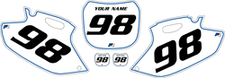1998-1999 Yamaha YZF400 Pre-Printed Backgrounds White - Blue Pinstripe by FactoryRide 1998-1999 Yamaha YZF400 Pre-Printed Backgrounds White - Blue Pinstripe by FactoryRide