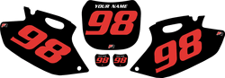 1998-1999 Yamaha YZF400 Pre-Printed Backgrounds Black - Red Numbers by FactoryRide 1998-1999 Yamaha YZF400 Pre-Printed Backgrounds Black - Red Numbers by FactoryRide
