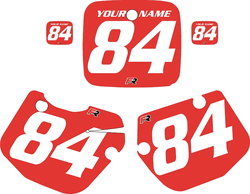 1984-1985 Yamaha YZ490 Custom Pre-Printed Red Background - White Numbers by Factory Ride 1984-1985 Yamaha YZ490 Custom Pre-Printed Red Background - White Numbers by Factory Ride