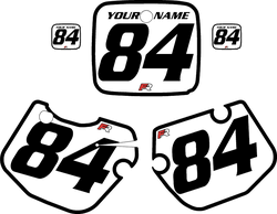 1984-1985 Yamaha YZ490 Custom Pre-Printed White Background - Black Bold Pinstripe by Factory Ride 1984-1985 Yamaha YZ490 Custom Pre-Printed White Background - Black Bold Pinstripe by Factory Ride