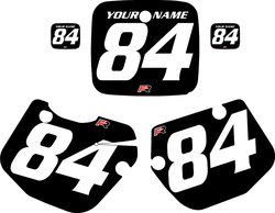 1984-1985 Yamaha YZ490 Custom Pre-Printed Black Background - White Numbers by Factory Ride 1984-1985 Yamaha YZ490 Custom Pre-Printed Black Background - White Numbers by Factory Ride