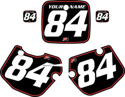 1984-1985 Yamaha YZ490 Custom Pre-Printed Black Background - Red Pinstripe by Factory Ride 1984-1985 Yamaha YZ490 Custom Pre-Printed Black Background - Red Pinstripe by Factory Ride