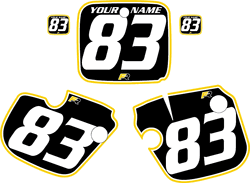 Yamaha YZ490 1983 Pre-Printed Backgrounds Black - Yellow Pro Pinstripe by FactoryRide Yamaha YZ490 1983 Pre-Printed Backgrounds Black - Yellow Pro Pinstripe by FactoryRide