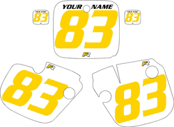 Yamaha YZ490 1983 Custom Pre-Printed White Background - Yellow Numbers by Factory Ride Yamaha YZ490 1983 Custom Pre-Printed White Background - Yellow Numbers by Factory Ride