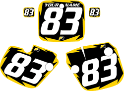 Yamaha YZ490 1983 Custom Pre-Printed Black Background - Yellow Shock by Factory Ride Yamaha YZ490 1983 Custom Pre-Printed Black Background - Yellow Shock by Factory Ride