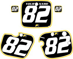 Yamaha YZ490 1982 Pre-Printed Backgrounds Black - Yellow Pro Pinstripe by FactoryRide Yamaha YZ490 1982 Pre-Printed Backgrounds Black - Yellow Pro Pinstripe by FactoryRide