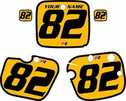 Yamaha YZ490 1982 Custom Pre-Printed Yellow Background - Black Bold Pinstripe by Factory Ride Yamaha YZ490 1982 Custom Pre-Printed Yellow Background - Black Bold Pinstripe by Factory Ride