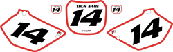 2002-2004 Yamaha YZ250 Custom Pre-Printed Background White - Red Bold Pinstripe by Factory Ride 2002-2004 Yamaha YZ250 Custom Pre-Printed Background White - Red Bold Pinstripe by Factory Ride