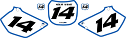 2002-2004 Yamaha YZ250 Custom Pre-Printed Background White - Blue Bold Pinstripe by Factory Ride 2002-2004 Yamaha YZ250 Custom Pre-Printed Background White - Blue Bold Pinstripe by Factory Ride