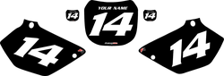 2002-2004 Yamaha YZ250 Custom Black Pre-Printed Background - White Numbers by Factory Ride 2002-2004 Yamaha YZ250 Custom Black Pre-Printed Background - White Numbers by Factory Ride