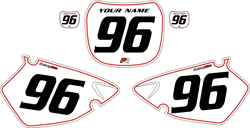 2000-2001 Yamaha YZ250 Custom Pre-Printed Background White - Red Pinstripe by Factory Ride 2000-2001 Yamaha YZ250 Custom Pre-Printed Background White - Red Pinstripe by Factory Ride