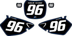 2000-2001 Yamaha YZ250 Custom Pre-Printed Background Black - Blue Pinstripe by Factory Ride 2000-2001 Yamaha YZ250 Custom Pre-Printed Background Black - Blue Pinstripe by Factory Ride