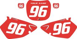 2000-2001 Yamaha YZ250 Custom Pre-Printed Background Red - White Numbers by Factory Ride 2000-2001 Yamaha YZ250 Custom Pre-Printed Background Red - White Numbers by Factory Ride
