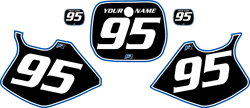 1993-1995 Yamaha YZ250 Custom Pre-Printed Background Black - Blue Pro Pinstripe by Factory Ride 1993-1995 Yamaha YZ250 Custom Pre-Printed Background Black - Blue Pro Pinstripe by Factory Ride