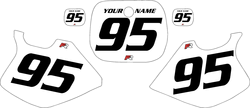1993-1995 Yamaha YZ250 Custom White Pre-Printed Background - Black Numbers by Factory Ride 1993-1995 Yamaha YZ250 Custom White Pre-Printed Background - Black Numbers by Factory Ride