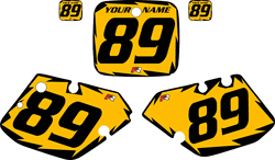 1989-1990 Yamaha YZ125 Custom Pre-Printed Yellow Background - Black Shock Series by Factory Ride 1989-1990 Yamaha YZ125 Custom Pre-Printed Yellow Background - Black Shock Series by Factory Ride
