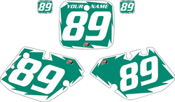 1989-1990 Yamaha YZ125 Custom Pre-Printed Green Background - White Shock Series by Factory Ride 1989-1990 Yamaha YZ125 Custom Pre-Printed Green Background - White Shock Series by Factory Ride