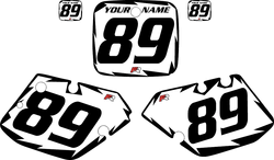 1989-1990 Yamaha YZ125 Custom Pre-Printed White Background - Black Shock Series by Factory Ride 1989-1990 Yamaha YZ125 Custom Pre-Printed White Background - Black Shock Series by Factory Ride