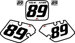 1989-1990 Yamaha YZ125 Custom Pre-Printed White Background - Black Bold Pinstripe by Factory Ride 1989-1990 Yamaha YZ125 Custom Pre-Printed White Background - Black Bold Pinstripe by Factory Ride