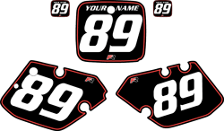 1989-1990 Yamaha YZ125 Custom Pre-Printed Black Background - Red Pinstripe by Factory Ride 1989-1990 Yamaha YZ125 Custom Pre-Printed Black Background - Red Pinstripe by Factory Ride