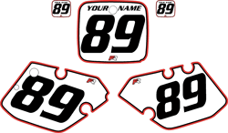1989-1990 Yamaha YZ125 Custom Pre-Printed Background White - Red Pro Pinstripe by Factory Ride 1989-1990 Yamaha YZ125 Custom Pre-Printed Background White - Red Pro Pinstripe by Factory Ride