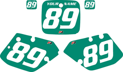 1989-1990 Yamaha YZ125 Custom Pre-Printed Green Background - White Numbers by Factory Ride 1989-1990 Yamaha YZ125 Custom Pre-Printed Green Background - White Numbers by Factory Ride