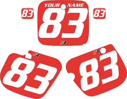 Yamaha YZ125 1983 Custom Pre-Printed Red Background - White Numbers by Factory Ride Yamaha YZ125 1983 Custom Pre-Printed Red Background - White Numbers by Factory Ride