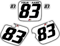 Yamaha YZ125 1983 Custom Pre-Printed White Background - Black Pinstripe by Factory Ride Yamaha YZ125 1983 Custom Pre-Printed White Background - Black Pinstripe by Factory Ride
