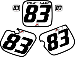 Yamaha YZ125 1983 Custom Pre-Printed White Background - Black Bold Pinstripe by Factory Ride Yamaha YZ125 1983 Custom Pre-Printed White Background - Black Bold Pinstripe by Factory Ride