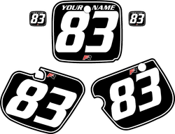 Yamaha YZ125 1983 Custom Pre-Printed Black Background - White Pinstripe by Factory Ride Yamaha YZ125 1983 Custom Pre-Printed Black Background - White Pinstripe by Factory Ride