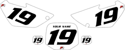 2002-2014 Yamaha YZ85 Custom White Pre-Printed Background - Black Numbers by Factory Ride 2002-2014 Yamaha YZ85 Custom White Pre-Printed Background - Black Numbers by Factory Ride