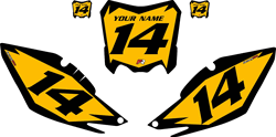 2013-2016 Honda CRF450 R Pre-Printed Backgrounds Yellow - Black Shock Series by Factory Ride 2013-2016 Honda CRF450 R Pre-Printed Backgrounds Yellow - Black Shock Series by Factory Ride
