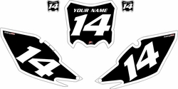 2013-2016 Honda CRF450 R Black Pre-Printed Backgrounds - White Bold Pinstripe by Factory Ride 2013-2016 Honda CRF450 R Black Pre-Printed Backgrounds - White Bold Pinstripe by Factory Ride