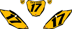 2018-2021 Honda CRF250 R Pre-Printed Backgrounds Yellow - Black Shock Series by Factory Ride 2018-2021 Honda CRF250 R Pre-Printed Backgrounds Yellow - Black Shock Series by Factory Ride