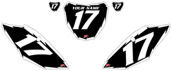 2018-2021 Honda CRF250 R Pre-Printed Backgrounds Black - White Shock Series by Factory Ride 2018-2021 Honda CRF250 R Pre-Printed Backgrounds Black - White Shock Series by Factory Ride