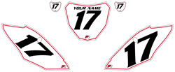 2018-2021 Honda CRF250 R Pre-Printed Backgrounds White - Red Pinstripe by Factory Ride 2018-2021 Honda CRF250 R Pre-Printed Backgrounds White - Red Pinstripe by Factory Ride