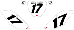 2018-2021 Honda CRF250 R Pre-Printed Backgrounds White - Black Numbers by Factory Ride 2018-2021 Honda CRF250 R Pre-Printed Backgrounds White - Black Numbers by Factory Ride