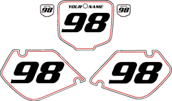 1997-1999 Honda CR250 Pre-Printed Backgrounds White - Red Pinstripe by FactoryRide 1997-1999 Honda CR250 Pre-Printed Backgrounds White - Red Pinstripe by FactoryRide