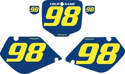 Fits Honda CR250 1997-1999 Blue Pre-Printed Backgrounds - Yellow Numbers by FactoryRide Fits Honda CR250 1997-1999 Blue Pre-Printed Backgrounds - Yellow Numbers by FactoryRide