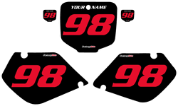 1997-1999 Honda CR250 Pre-Printed Backgrounds Black - Red Numbers by FactoryRide 1997-1999 Honda CR250 Pre-Printed Backgrounds Black - Red Numbers by FactoryRide