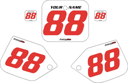 1987 Honda CR250 Pre-Printed Backgrounds White - Red Numbers by FactoryRide 1987 Honda CR250 Pre-Printed Backgrounds White - Red Numbers by FactoryRide