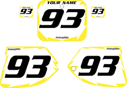 1993-1995 Suzuki RM125 Pre-Printed Backgrounds White - Yellow Shock Series by FactoryRide 1993-1995 Suzuki RM125 Pre-Printed Backgrounds White - Yellow Shock Series by FactoryRide