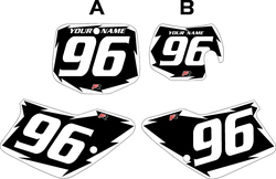 1996-2001 GAS GAS EC250 Custom Pre-Printed Background Black - White Shock Series by Factory Ride 1996-2001 GAS GAS EC250 Custom Pre-Printed Background Black - White Shock Series by Factory Ride