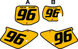 1996-2001 GAS GAS EC250 Custom Pre-Printed Background Yellow - Black Bold Pinstripe by Factory Ride 1996-2001 GAS GAS EC250 Custom Pre-Printed Background Yellow - Black Bold Pinstripe by Factory Ride