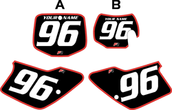 1996-2001 GAS GAS EC250 Custom Pre-Printed Background Black - Red Bold Pinstripe by Factory Ride 1996-2001 GAS GAS EC250 Custom Pre-Printed Background Black - Red Bold Pinstripe by Factory Ride