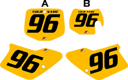 1996-2001 GAS GAS EC250 Custom Pre-Printed Background Yellow - Black Numbers by Factory Ride 1996-2001 GAS GAS EC250 Custom Pre-Printed Background Yellow - Black Numbers by Factory Ride