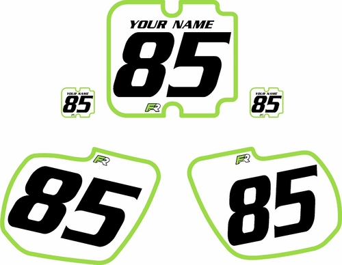 1985 Kawasaki KX125 Custom Pre-Printed Background White - Green Bold Pinstripe by Factory Ride